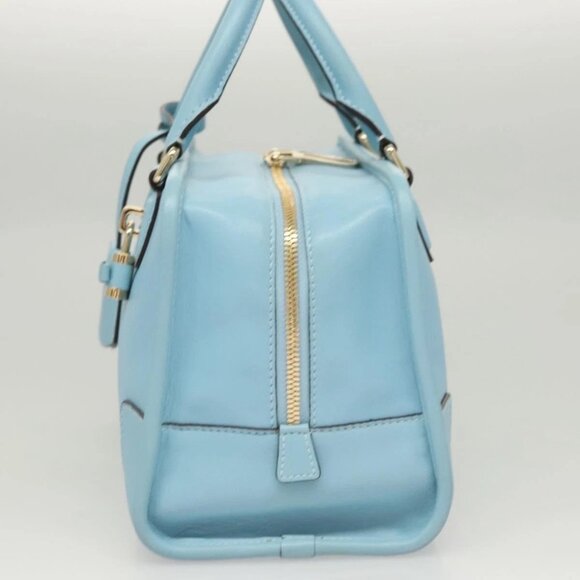 LOEWE Anagram Amazona 28 Hand Bag Leather Light Blue Gold - Picture 3 of 16
